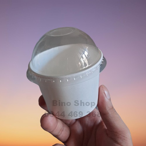Cốc Kem Giấy Kèm Nắp 200ml - 20 Cái