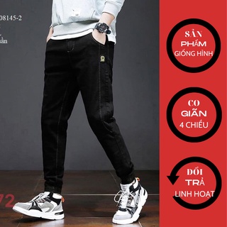 Quần jean nam đen trơn chất bò co giãn cao cấp ống đứng dáng ôm skinny VOZODO 72