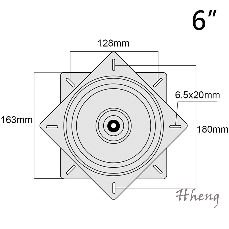 5/6/7/8 Inch Heavy Duty Steel 360 Degrees Rotating Seat Swivel Base Mount Plate for Bar Stool Chair