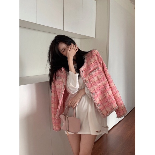 [Có sẵn] Áo khoác dạ tweed dễ thương, áo khoác nữ có video ảnh thật | BigBuy360 - bigbuy360.vn