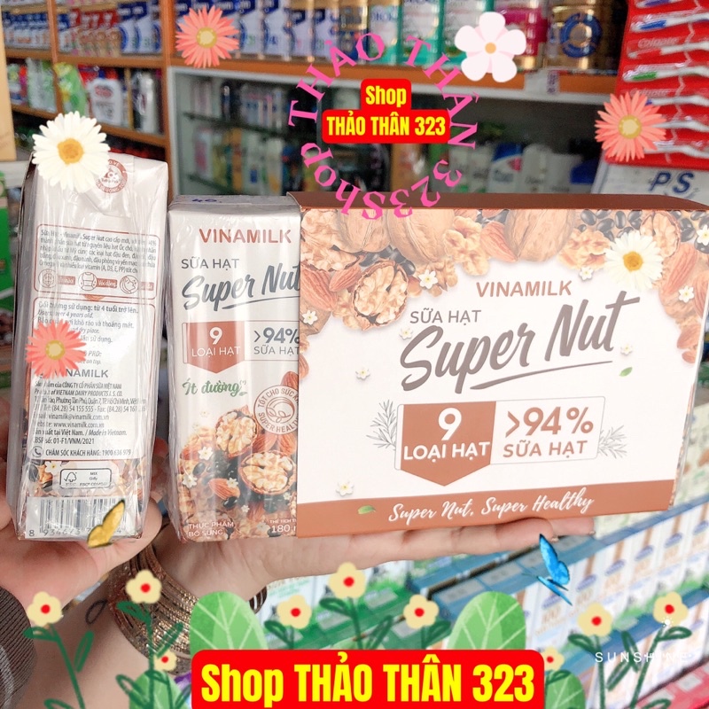 Sữa Super Nut Vinamilk 9 Loại Hạt Cao Cấp 180ml (1 lốc x 4 hộp)