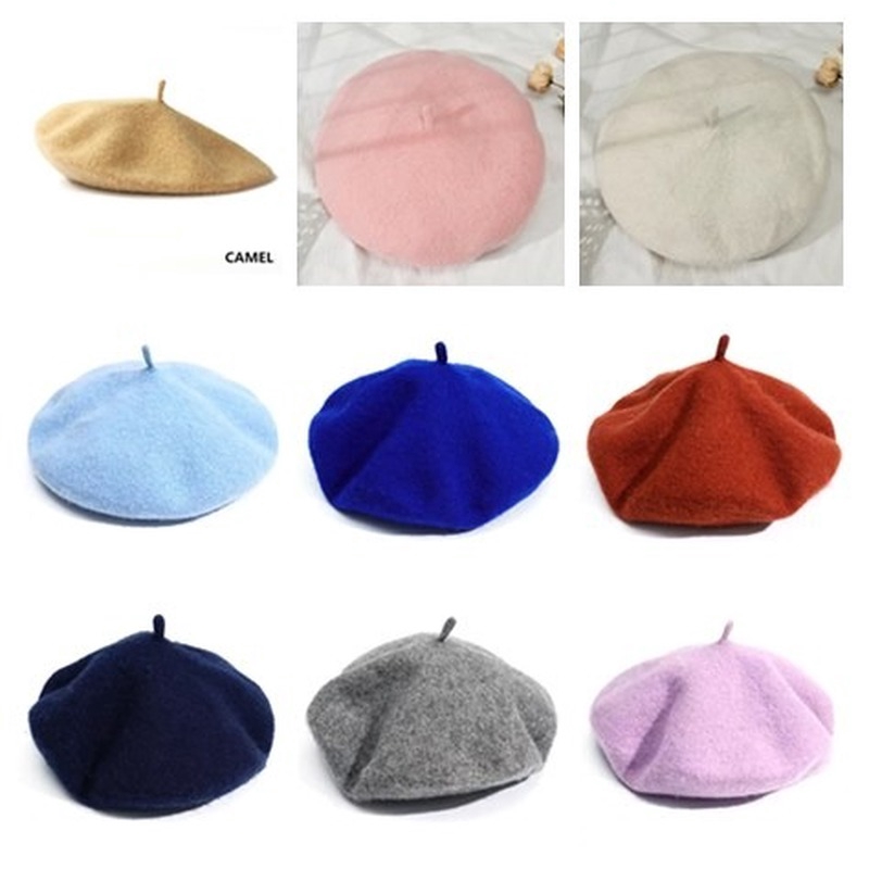 Mũ nồi beret màu trơn phong cách Pháp cho nữ