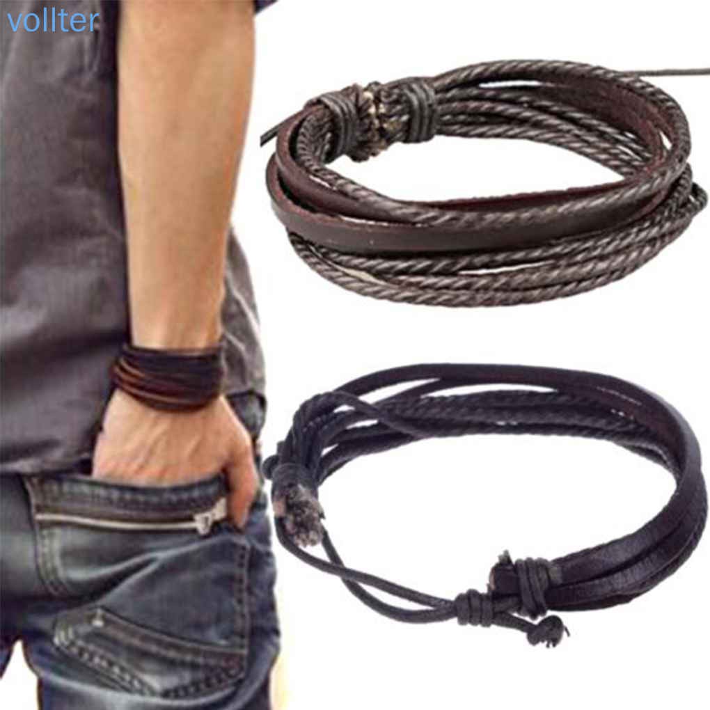 Vòng Tay Da Nhiều Lớp Thời Trang Dành Cho Nam