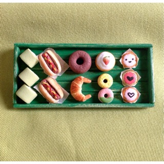 Mô hình thu nhỏ_Khay bánh vintage minifood miniature🍩🍩🍩