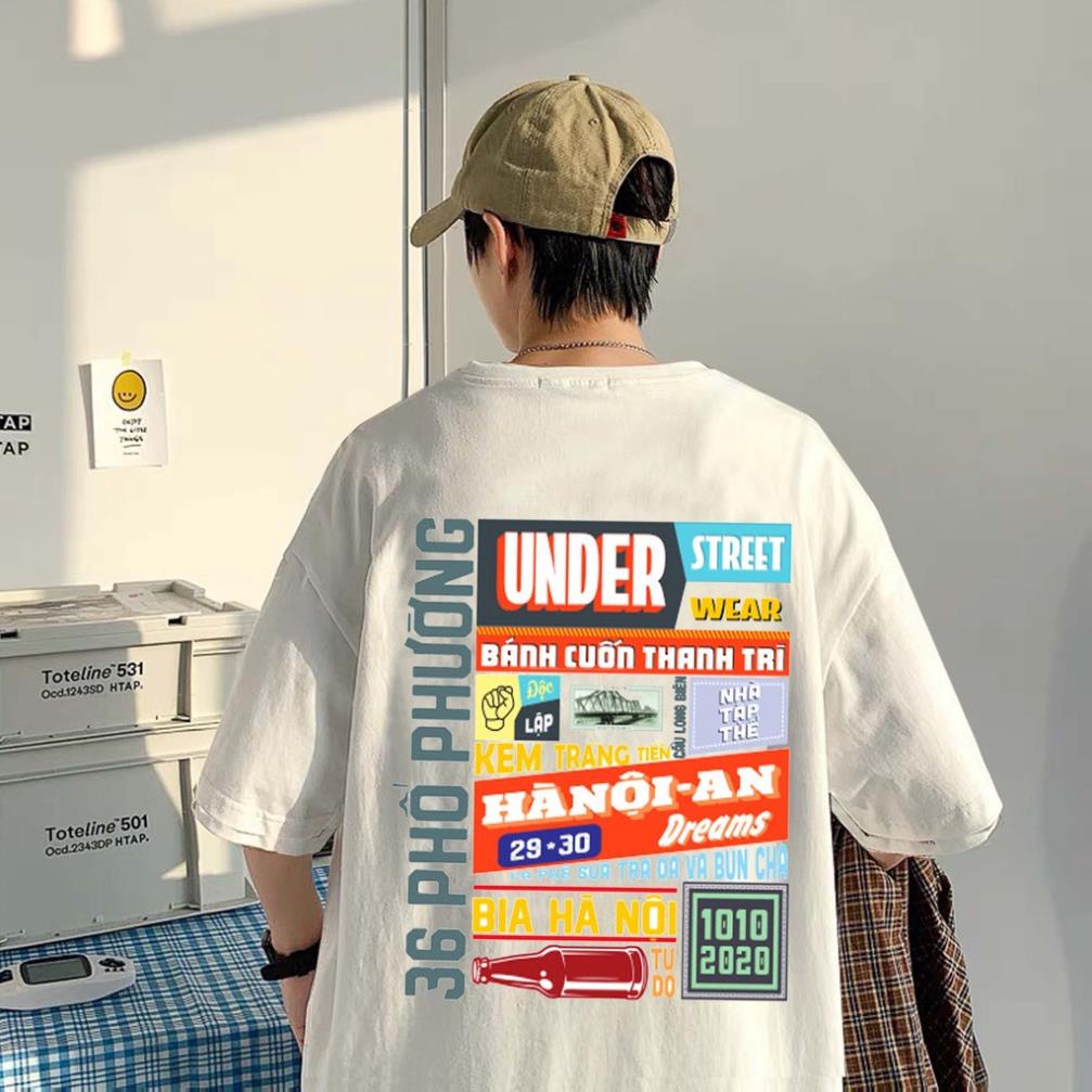 Áo Thun Tay Lỡ under Hà Nội Áo Phông 100% Cotton Nam Nữ Unisex - In Hình Local Brand Streetwear. - Hàng nhập khẩu !