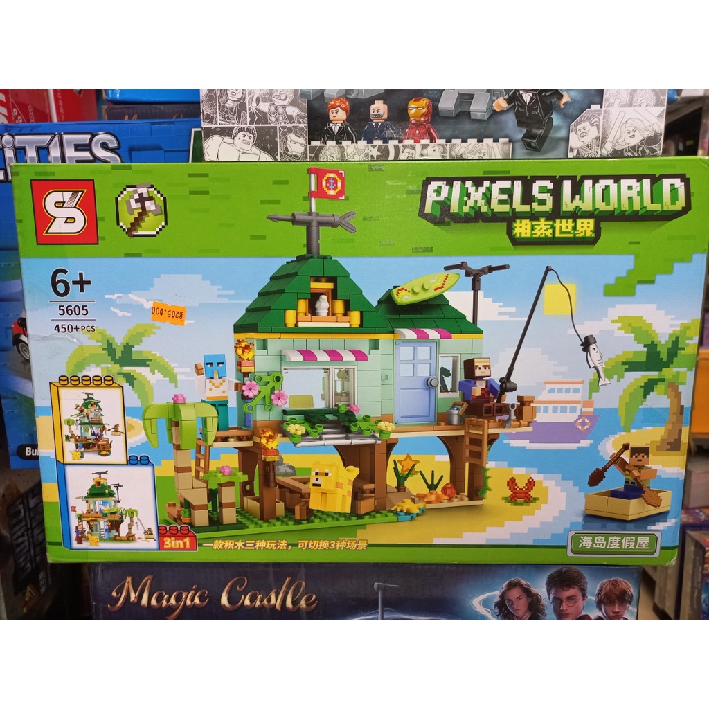 Bộ đồ chơi lắp ráp My world - SY5606 Xếp hình tháp canh hồ câu cá