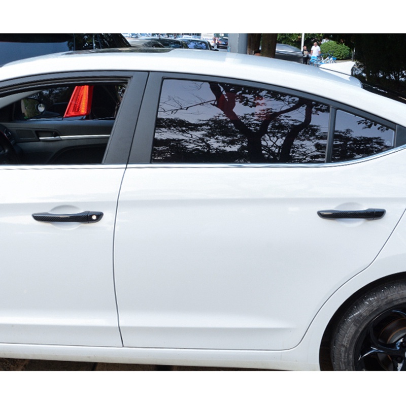 Miếng Dán Tay Nắm Cửa Xe Hơi Bằng Sợi Carbon 2 Nút Cho Hyundai Elantra 2017-2020