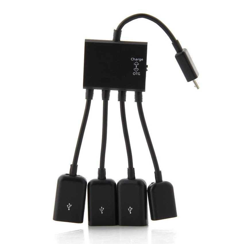 Cáp Micro USB OTG hỗ trợ sạc nguồn cho điện thoại, máy tính bảng