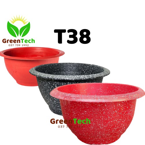 [ Giá Sỉ ] Chậu Nhựa Trồng Cây T38, Chậu Giả Đá T38, Chậu T38 Trồng Sen