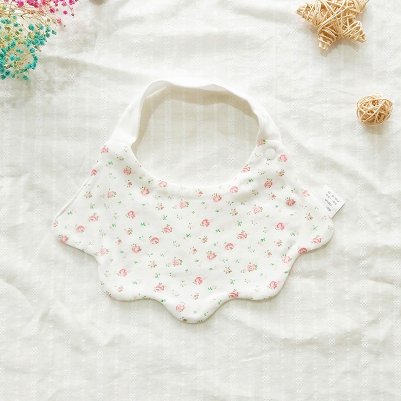 Yếm Ăn Bằng Cotton In Hoa / Cherry Hoạt Hình Dễ Thương Cho Bé Sơ Sinh