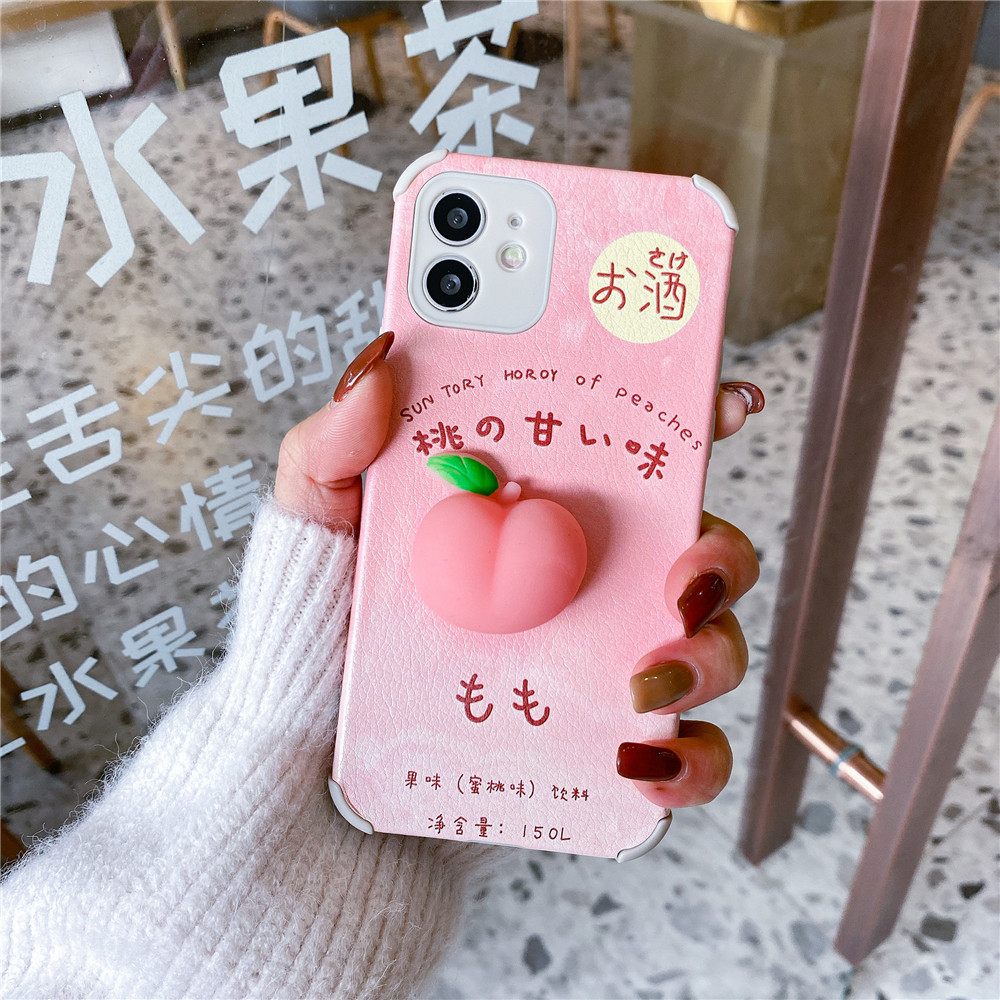 Ốp điện thoại da silicon mềm hình quả đào cho iPhone 6 / 6S / 7 / 8 Plus X XR Xs Max 11/12 Pro Max | BigBuy360 - bigbuy360.vn