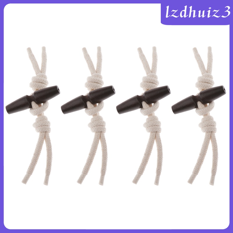 Set 4 Nút Gỗ Đá Quý Sang Trọng Kèm Dây May Áo Khoác