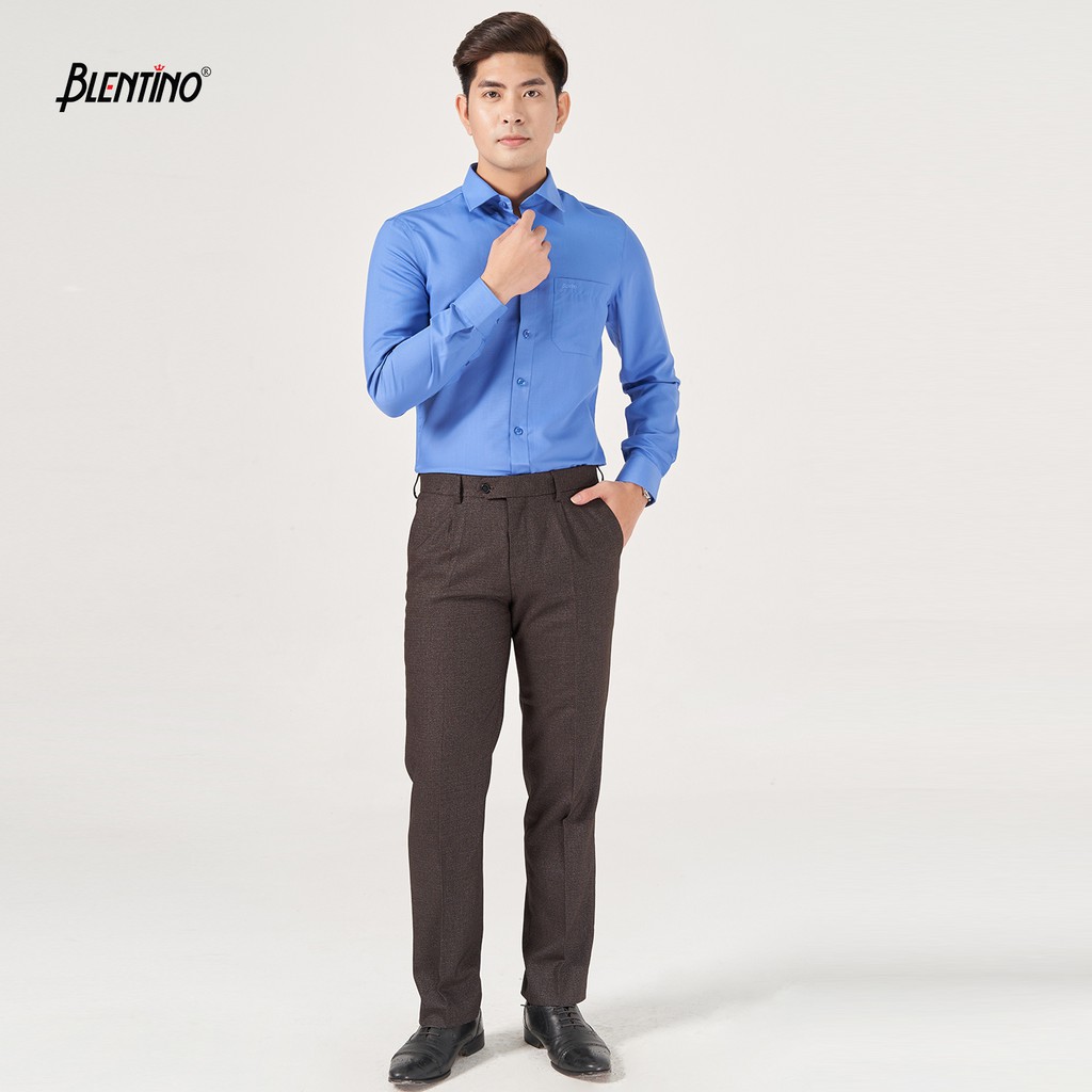 Áo Sơ Mi Nam Dài Tay Công Sở Trơn. Thương Hiệu Blentino BSS04(2)