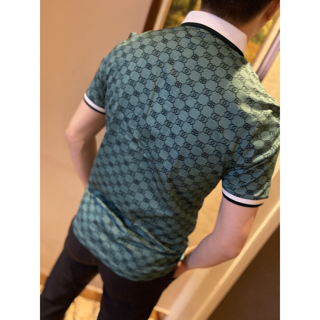 Áo polo tay ngắn thời trang nam cao cấp 𝑮𝒖𝒄𝒄𝒊 𝑮𝑪 𝑮𝑮 sành điệu, thanh lịch