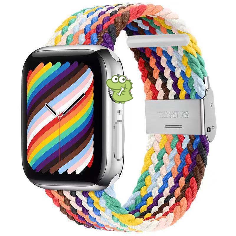 Dây Đeo Nylon Co Giãn Điều Chỉnh Được Cho Đồng Hồ Thông Minh Series 7 SE 6 5 45mm 42mm 41mm 38mm Iwatch 6 4 40mm 44mm