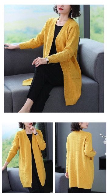 Khoác len cadigan dáng qua mông | BigBuy360 - bigbuy360.vn