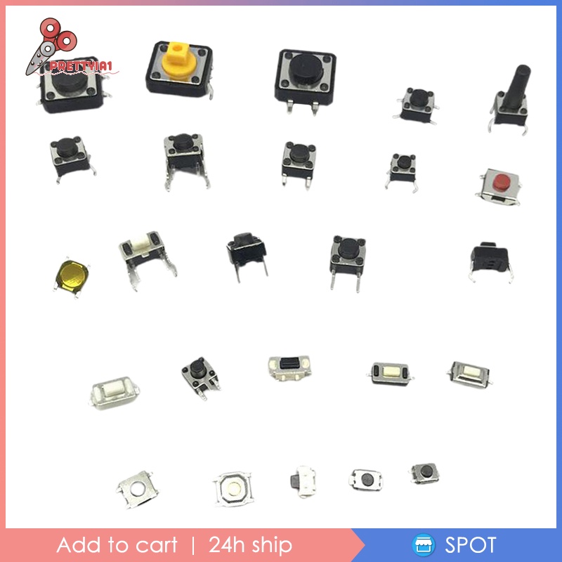[Prettyia1] 25 Giá Trị Nút Nhấn Bằng Nút Micro Mini DIY