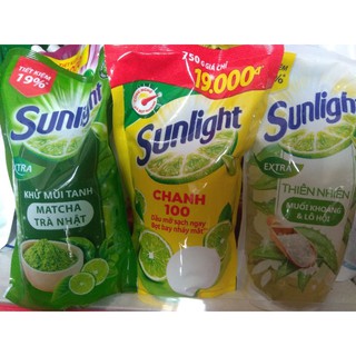 Nước rửa chén Sunlight chanh/trà xanh/ lô hội túi 750g