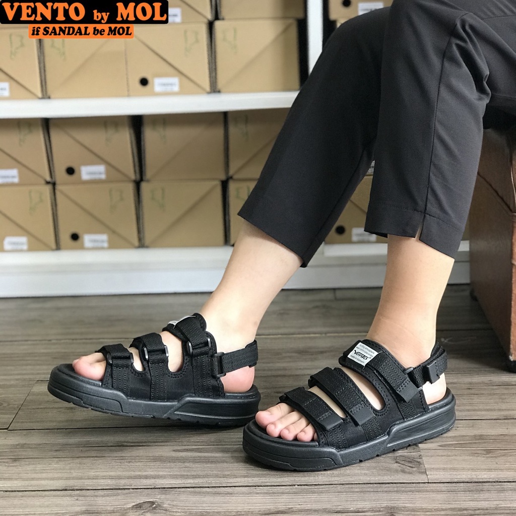 Giày sandal Vento unisex nam nữ 3 quai ngang có quai hậu tháo rời cho cặp đôi mang đi học đi biển du lịch NV1001BB