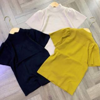 Áo len tay ngắn phồng