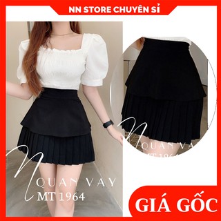 HÀNG ĐẸP⚡ CHÂN VÁY XẾP LI 2 TẦNG MT1964 ⚡ ẢNH THẬT⚡ CHÂN VÁY DẬP LI NGẮN