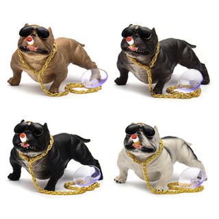 Tượng chú chó Bull Mỹ trang trí taplo xe hơi