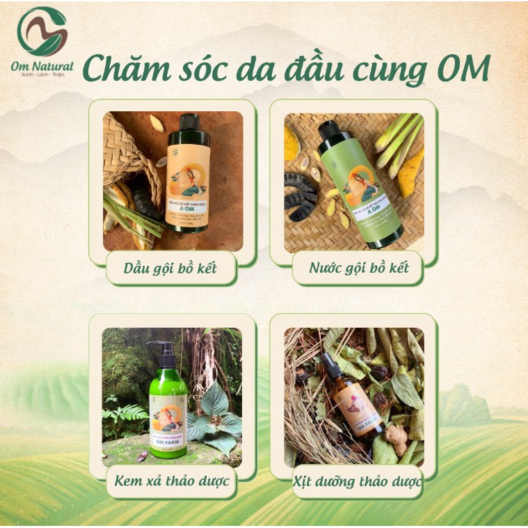 Kem Xả Ủ Tóc Thảo Dược Kích Thích Mọc Tóc Om 310ml