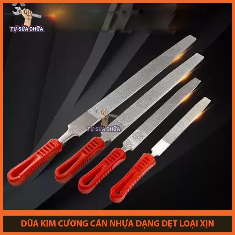 Dũa mài kim loại hợp kim đa năng dạng dẹt, dũa dẹt kim cương bản to loại 150mm, 200mm, 250mm, 300mm HÀNG LOẠI XỊN