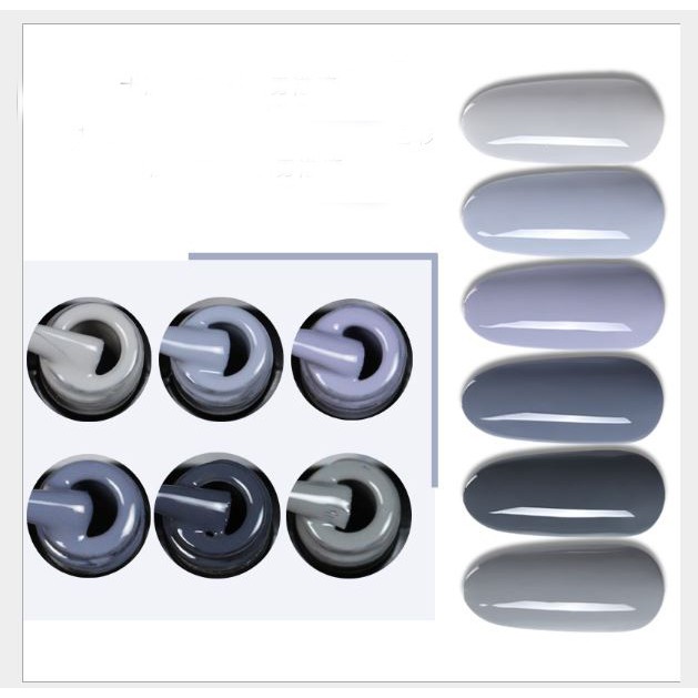 Sơn móng gel AS xám HA 6 màu lẻ chai 15ml, hàng chính hãng