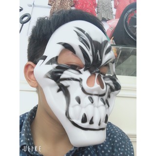 Mặt nạ mặt nhăn nhúm-Mặt nạ hacker - Anonymous- MẶT NẠ HÓA TRANG HACKER anonymous màu trắng