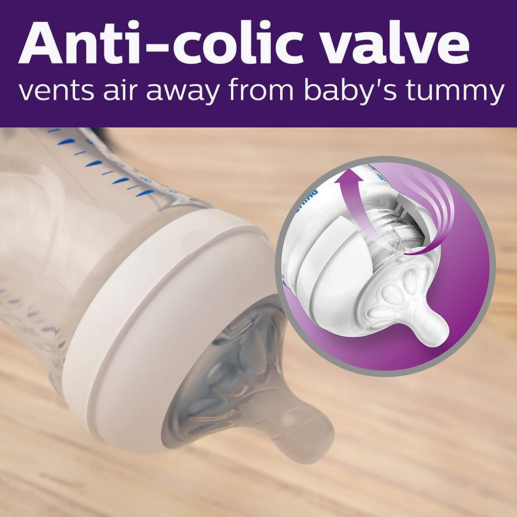 Bình sữa cho bé - Bình Sữa Philips Avent Natural 330ml Cổ Rộng Chống Đầy Hơi Và Chống Sặc 100% Hàng Air Mỹ Chính Hãng