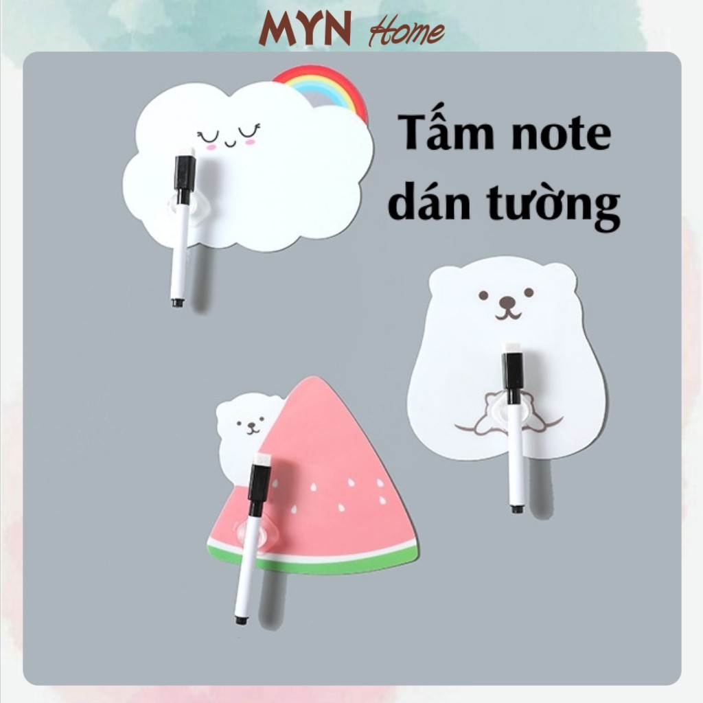Ghi chú, miếng note dán tủ lạnh hình thú dễ thương (Tặng kèm bút viết) MYN Home