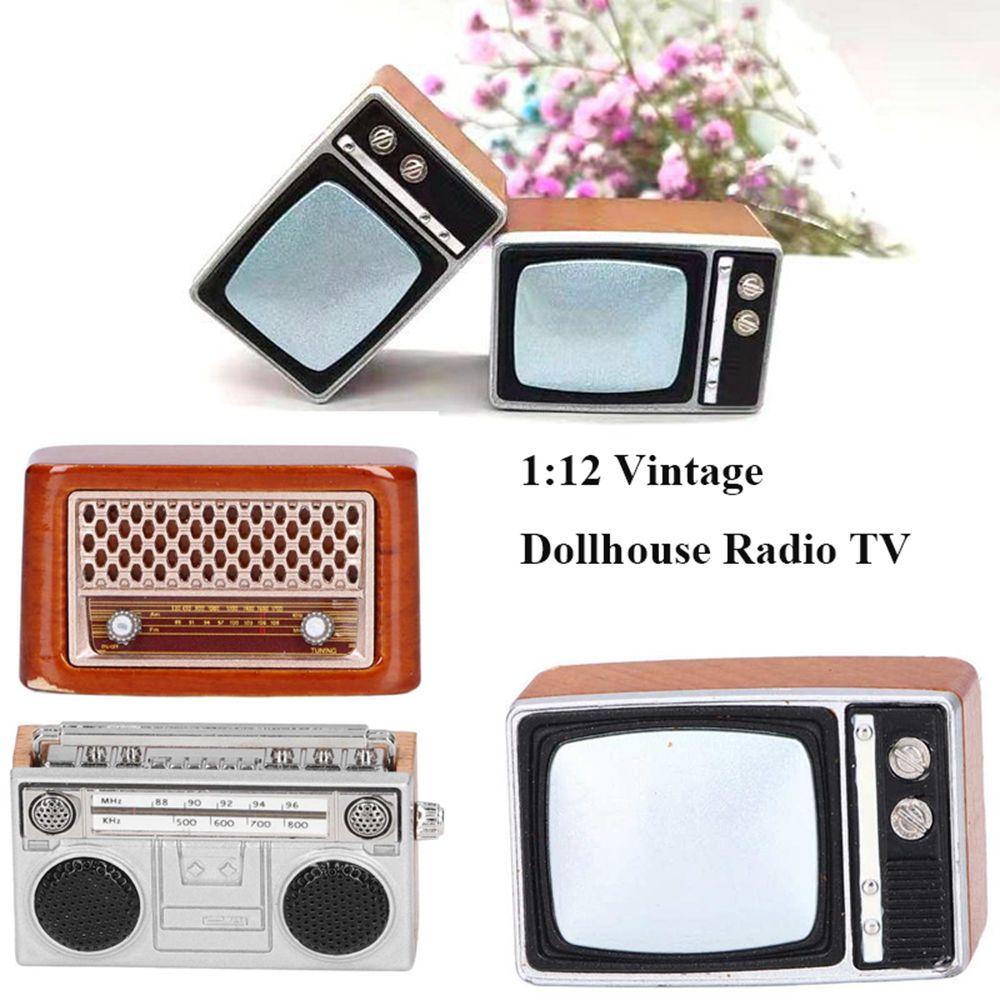Radio Trang Trí Nhà Búp Bê Phong Cách Vintage Dễ Thương Tỉ Lệ 1: 12