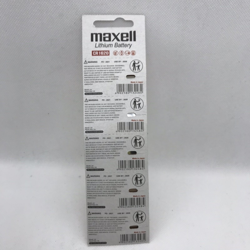 Vĩ 5 Viên pin 3V MAXELL CR1620 Lithium dùng thay thế pin Remote xe hơi, đồng hồ, máy tính.