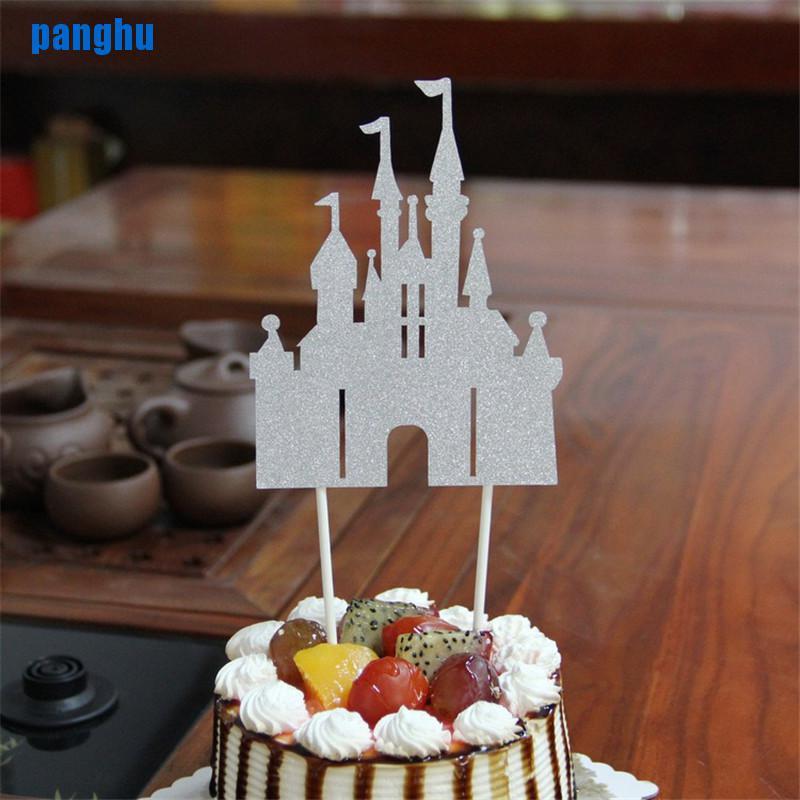 [pang] castle cupcake cake topper creative cake flags birthday decor party supplies [VN]