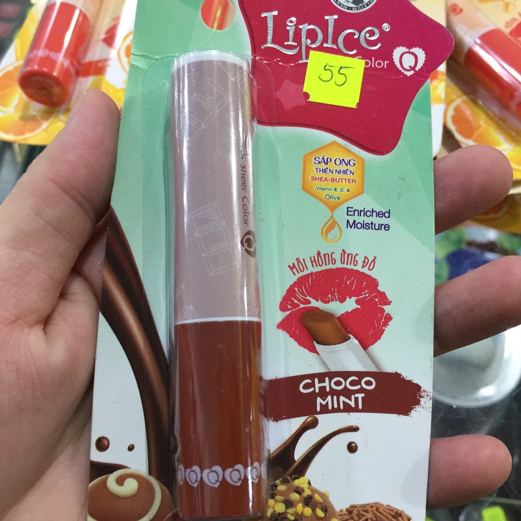 Son dưỡng màu Lipice Sheer Color Choco Mint Môi hồng ửng đỏ