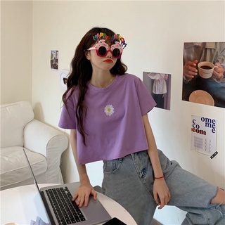 Áo croptop thêu hoa cúc