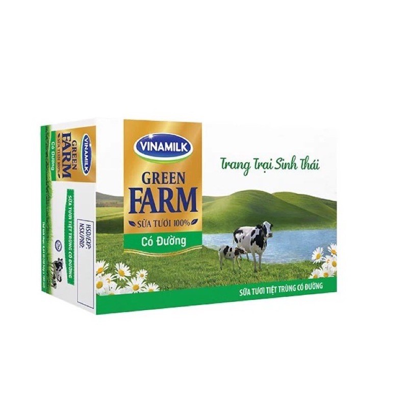 Thùng sữa tươi Vinamilk Green farm 100% 180ml