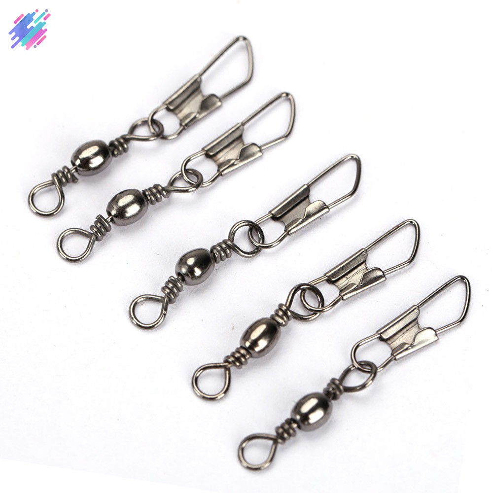 Set 100 khoen chống xoắn với khóa cài trong tiện dụng cho câu cá