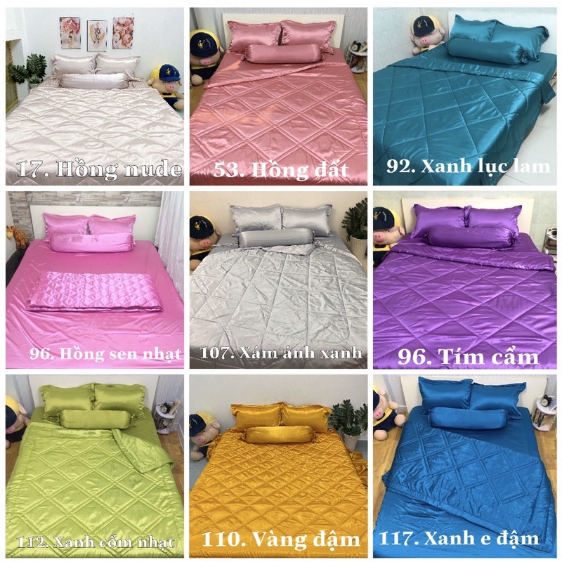 Drap phi lụa 5 món - 2353- đủ size - nhận đặt theo yêu cầu (2)