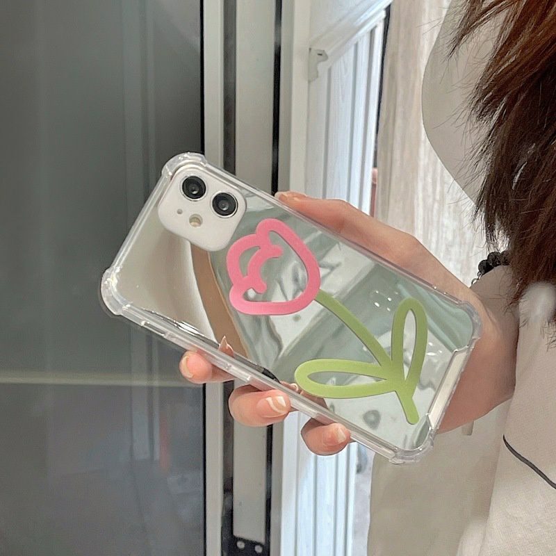 Ốp lưng iPhone tráng gương mẫu bông hoa[ CÓ ẢNH THẬT ]