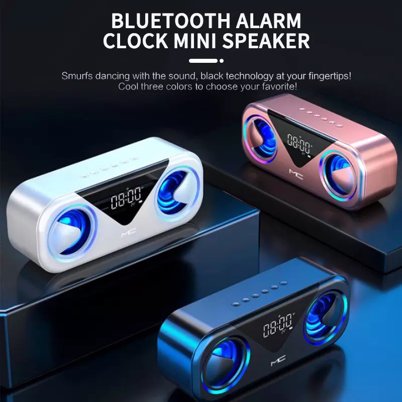 [Chính Hãng] MC H9 - Loa Bluetooth Không Dây Di Động Màn Hình Led Hiển Thị Thời Gian, Báo Thức Hỗ Trợ Thẻ Nhớ, USB