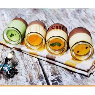 Bộ 12 hũ thuỷ tinh sữa chua nắp nhựa 100ml