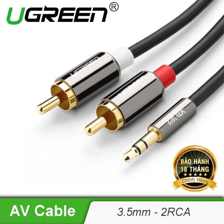 UGREEN AV116 - Cáp Audio 3,5mm ra 2 đầu Hoa sen (RCA) - Hãng chính hãng ✔HÀNG CHÍNH HÃNG ✔