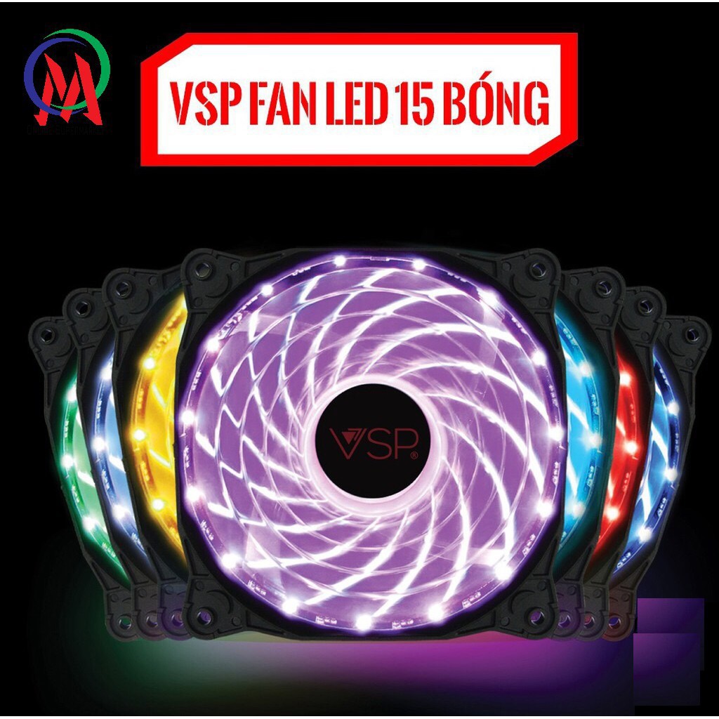 [Xả_Kho] [Chuyên Sỉ] Fan Case VSP -12cm- 15 Bóng LED RGB- Tự Động Chuyển Đổi Màu