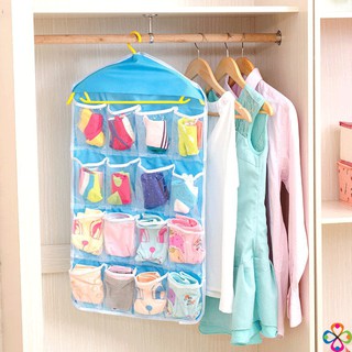 Túi treo tường có móc đựng đồ bếp 16 ngăn - Xanh dương