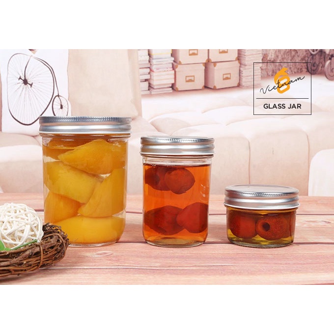 Combo 12 hũ thủy tinh 100 ml nắp nhôm miệng rộng trưng yến làm sữa chua caramen