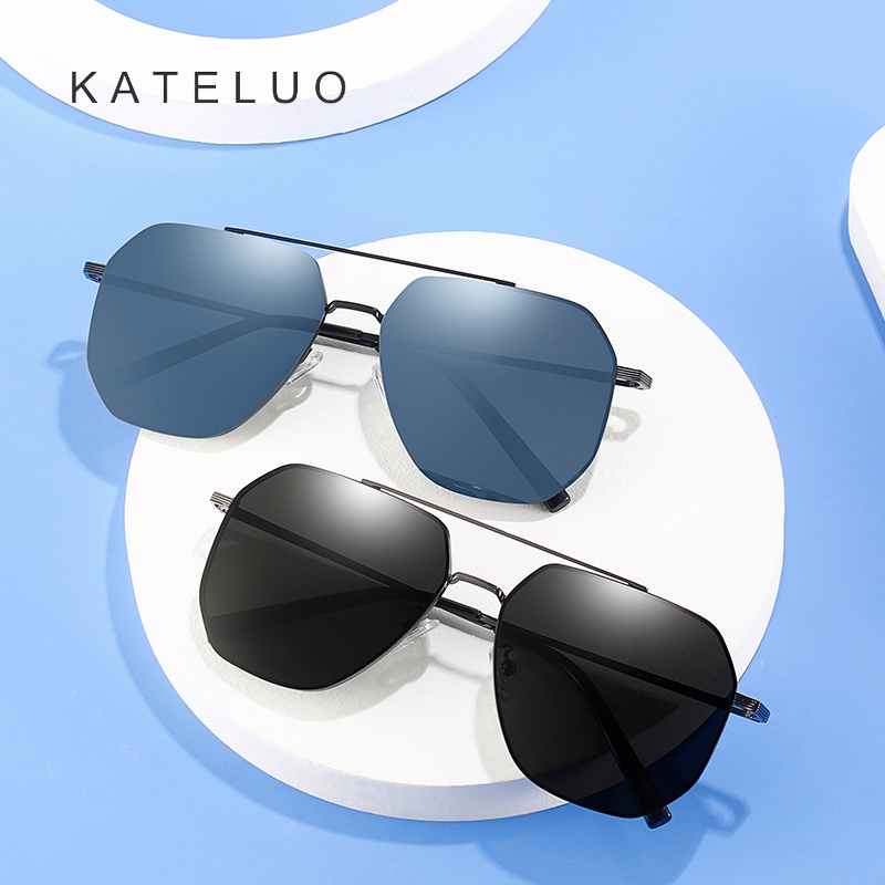 Kính mát phân cực KATELUO CP8802 gọng nylon phong cách cổ điển cho nam