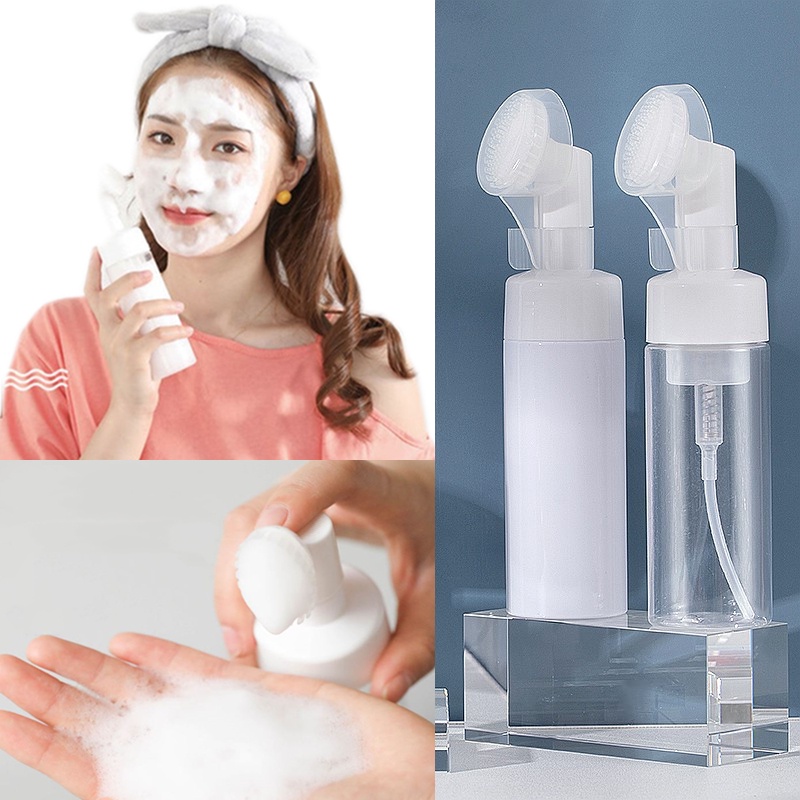 Chai rỗng đựng sữa rửa mặt tạo bọt bằng silicon dung tích 100/200ml tiện dụng khi đi du lịch