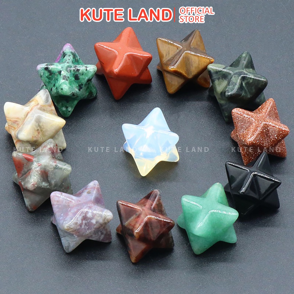 Đá Thanh Tẩy Hexagram Merkaba 14x20 mm Nhiều Mẫu Đá Được Chọn Màu DA76